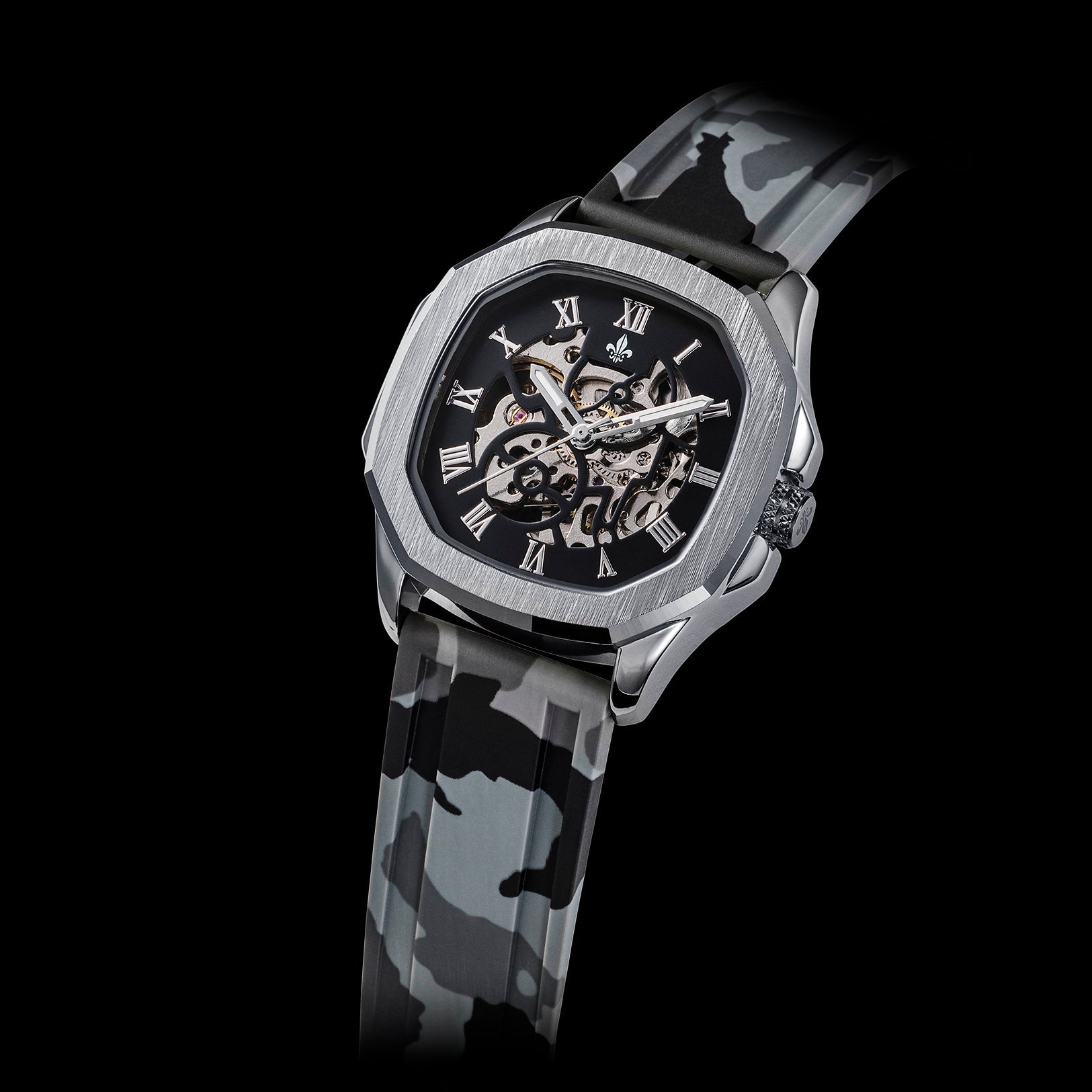 Grey Camo Strap With Silver Buckle