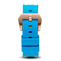 Blue Silicone Strap With Rose Gold Buckle