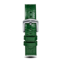 Green Croc Pattern Leather Strap With Silver Buckle - Prague Deluxe