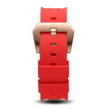 Red Silicone Strap With Rose Gold Buckle