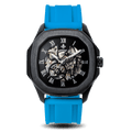 The Avalon Black + Blue Silicone Strap