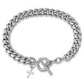 The Cross Pendant Bracelet - Silver