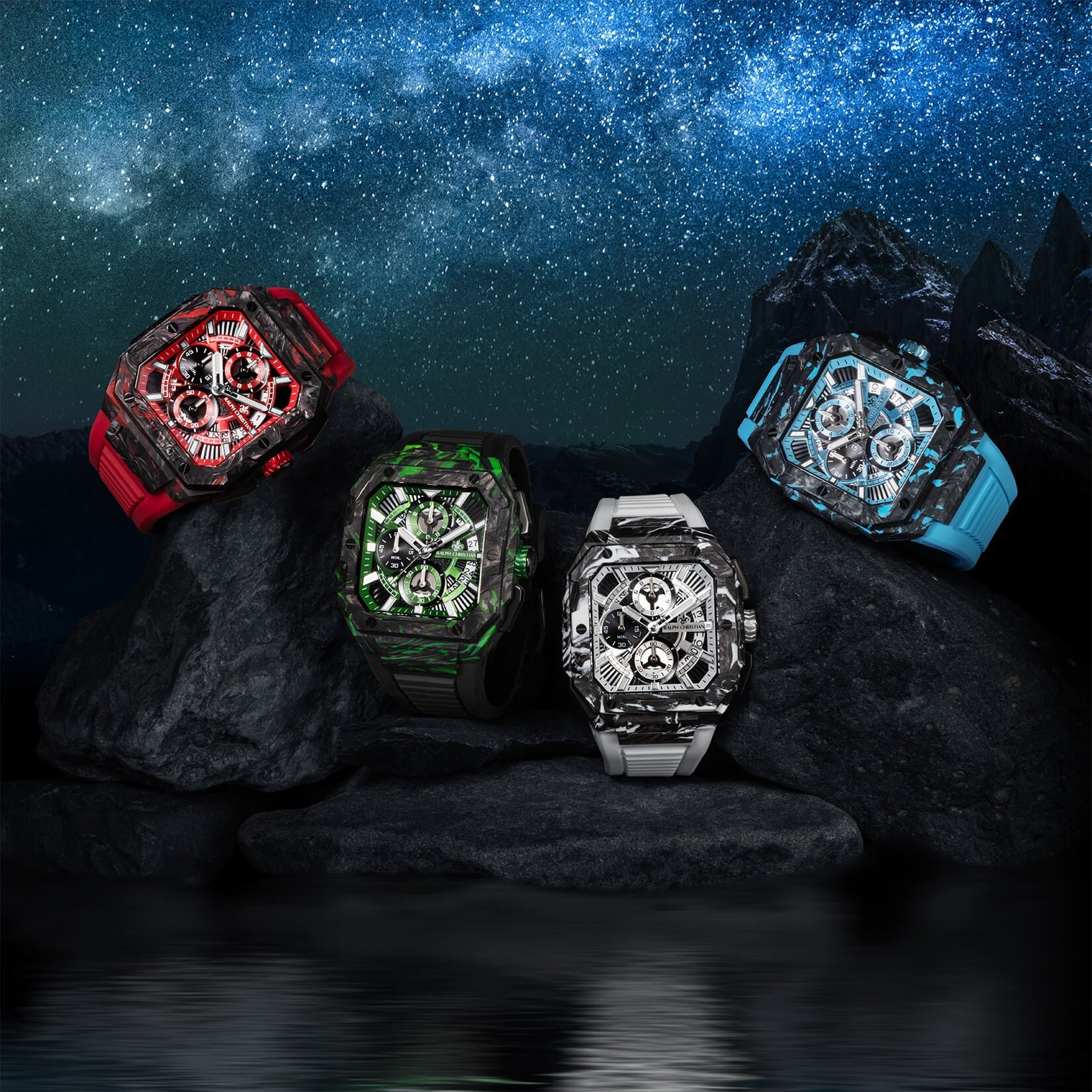 The Vanguard Carbon Chrono - Crimson Ember