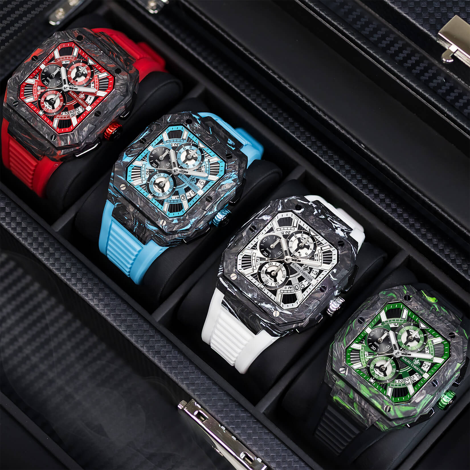 The Vanguard Carbon Chrono - Crimson Ember