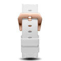 White Silicone Strap With Rose Gold Buckle
